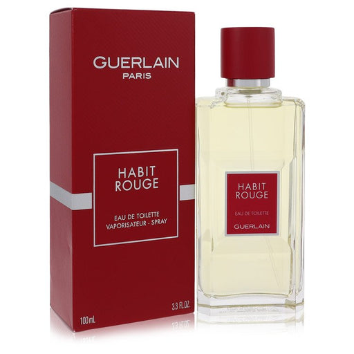 HABIT ROUGE by Guerlain Gift Set -- 3.4 oz Eau De Toilette Spray + 2.6 oz Shower Gel + Travel Bag for Men - PerfumeOutlet.com