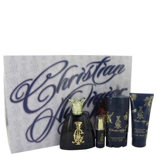 Christian Audigier by Christian Audigier Gift Set -- 3.4 oz Eau De Toilette Spray + .25 oz MIN EDT + 3 oz Body Wash + 2.75 Deodorant Stick for Men - PerfumeOutlet.com