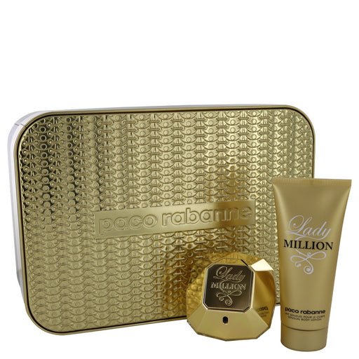 Lady Million by Paco Rabanne Gift Set -- 2.7 oz Eau De Parfum Spray + 3.4 oz Body Lotion for Women - PerfumeOutlet.com