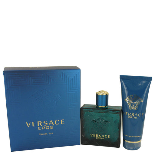 Versace Eros by Versace Gift Set -- 3.4 oz Eau De Toilette Spray + 3.4 oz Shower Gel for Men - PerfumeOutlet.com