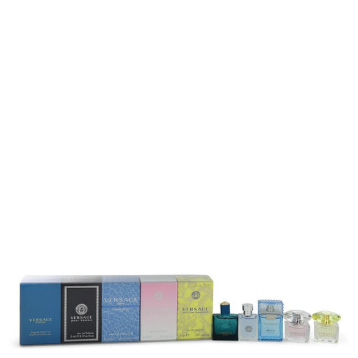 Bright Crystal by Versace Gift Set -- The Best of Versace Men's and Women's Miniatures Collection Includes Versace Eros, Versace Pour Homme, Versace Man Eau Fraiche, Bright Crystal, and Versace Yellow Diamond for Women - PerfumeOutlet.com