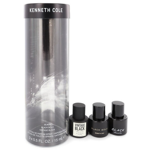 Kenneth Cole by Kenneth Cole Gift Set -- 0.5 oz Kenneth Cole Black MIni EDT Spray + 0.5 oz Kenneth Cole Black Mini EDP Spray + 0.5 oz Kenneth Cole Vintage Black Mini  EDT Spray for Men - PerfumeOutlet.com