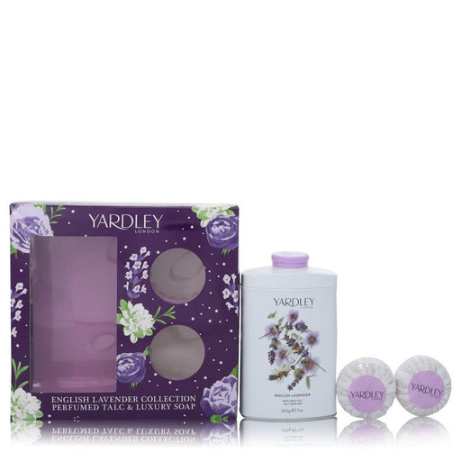 English Lavender by Yardley London Gift Set -- 7 oz Perfumed Talc + 2-3.5 oz Soap for Women - PerfumeOutlet.com