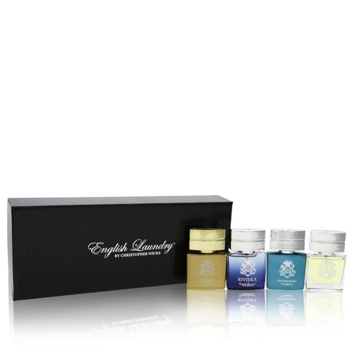 Oxford Bleu by English Laundry Gift Set -- Gift Set includes Notting Hill, Riviera, Oxford Bleu, and Arrogant, all in .68 oz Mini EDP Sprays for Men - PerfumeOutlet.com