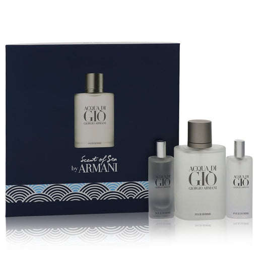 ACQUA DI GIO by Giorgio Armani Gift Set -- 3.4 oz Eau De Toilette Spray + 2x 0.5 oz Mini EDT Sprays for Men - PerfumeOutlet.com