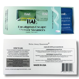 Eucalyptus Escape Shower Steamers 6 Pack | Breathe | Aromatherapy | Spa Gift | Essential Oils | Natural Handmade Shower Steamers
