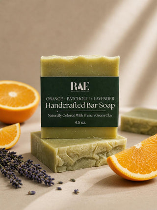 Triple Butter Bar Soap | Natural Cold Process | Essential Oils and Natural Colors | Handcrafted  (4.5 oz)