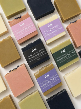 Triple Butter Bar Soap | Natural Cold Process | Essential Oils and Natural Colors | Handcrafted  (4.5 oz)
