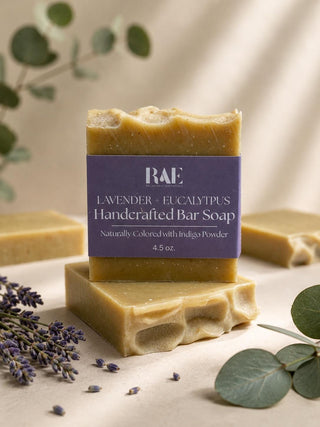 Triple Butter Bar Soap | Natural Cold Process | Essential Oils and Natural Colors | Handcrafted  (4.5 oz)