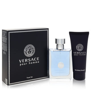 Versace Pour Homme by Versace Gift Set -- 3.4 oz Eau De Toilette Spray + 3.4 oz Shower Gel for Men