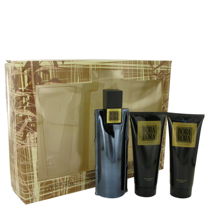 Bora Bora by Liz Claiborne Gift Set -- 3.4 oz Cologne Spray + 3.4 oz Body Moisturizer + 3.4 oz  Hair & Body Wash for Men - PerfumeOutlet.com