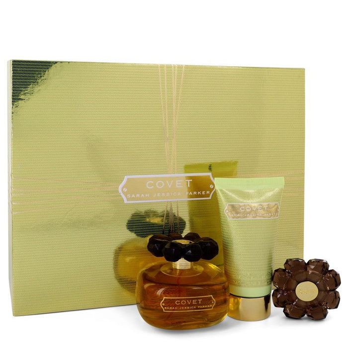 Covet by Sarah Jessica Parker Gift Set -- 3.4 oz Eau De Parfum Spray + 2.5 oz Body Loiton + Perfume Compact for Women - PerfumeOutlet.com
