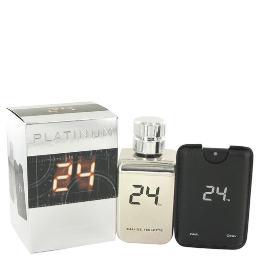 24 Platinum The Fragrance by ScentStory Eau De Toilette Spray + 0.8 oz Mini Pocket Spray 3.4 oz for Men - PerfumeOutlet.com
