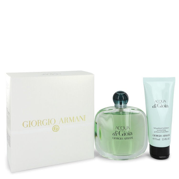 Acqua Di Gioia by Giorgio Armani Gift Set -- 3.4 oz Eau De Parfum Spray + 2.5 oz Body Lotion for Women - PerfumeOutlet.com