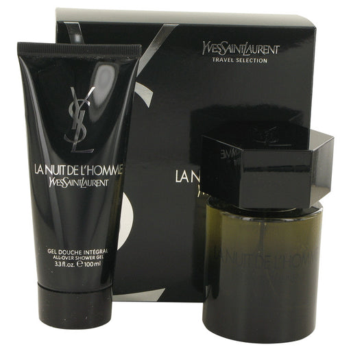 La Nuit De L'Homme by Yves Saint Laurent Gift Set -- 3.3 oz Eau De Toilette Spray +3.3 oz All Over Shower Gel for Men - PerfumeOutlet.com