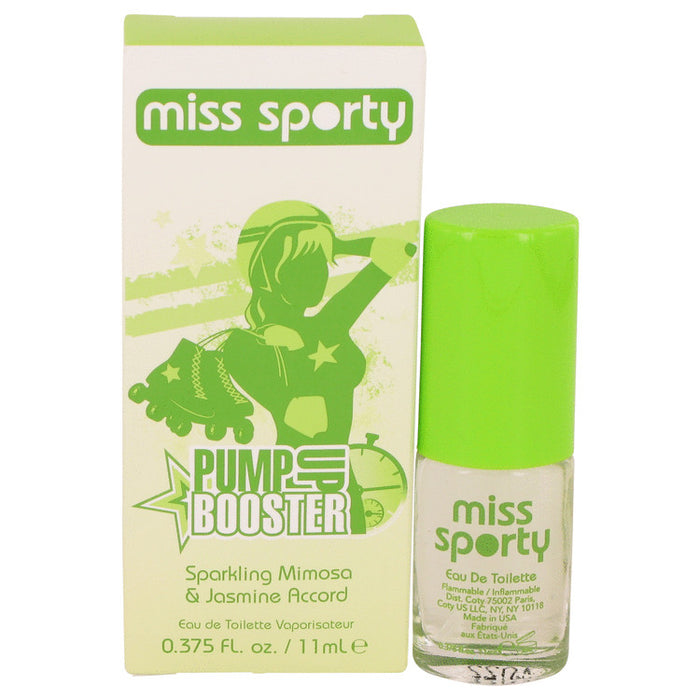 Miss Sporty Pump Up Booster by Coty Sparkling Mimosa & Jasmine Accord Eau De Toilette Spray .375 oz for Women - PerfumeOutlet.com