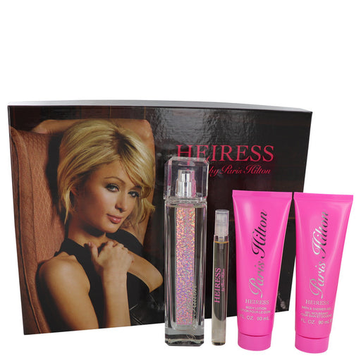 Paris Hilton Heiress by Paris Hilton Gift Set -- 3.4 oz Eau De Parfum Spay + .34 oz Mini EDP Pen Spray + 3 oz Body Lotion + 3 oz Shower Gel for Women - PerfumeOutlet.com