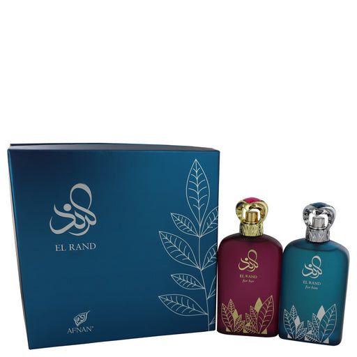 Afnan El Rand by Afnan Gift Set -- El Rand Femme 3.4 oz Eau De Parfum Spray + 3.4 oz El Rand Homme Eau De Parfum Spray for Men - PerfumeOutlet.com