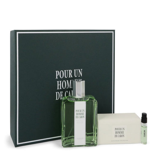 CARON Pour Homme by Caron Gift Set -- 4.2 oz Eau De Toilette Spray + 3.3 oz Soap + .06 oz Vial (sample) for Men - PerfumeOutlet.com