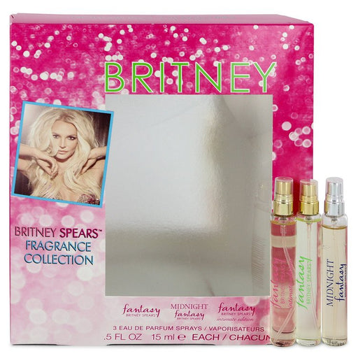 Fantasy by Britney Spears Gift Set -- .5 oz Fantasy Min EDP Spray + .5 oz Fantasy Midnight Mini EDP Spray + .5 oz Fantasy Intimate Edition Mini EDP Spray (Manufacture FIlled 2-3) for Women - PerfumeOutlet.com