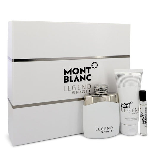 Montblanc Legend Spirit by Mont Blanc Gift Set -- 3.3 oz Eau De Toilette Spray + 0.25 oz Mini EDT Spray + 3.3 oz Aftershave Balm for Men - PerfumeOutlet.com