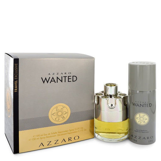 Azzaro Wanted by Azzaro Gift Set -- 3.4 oz Eau De Toilette Spray + 5.1 oz Deodarant Spray for Men - PerfumeOutlet.com