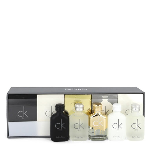 CK ONE by Calvin Klein Gift Set -- Deluxe Travel Set Includes Two CK One Travel Mini's Plus one of each of CK Be, CK One Gold and CK All all in .33 oz Travel Size Mini's for Men - PerfumeOutlet.com