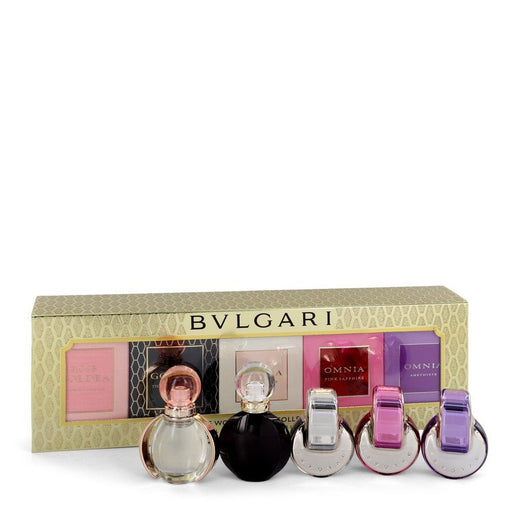 Omnia by Bvlgari Gift Set -- Women's Gift Collection Includes Goldea The Roman Night, Rose Goldea, Omnia, Omnia Pink Sapphire and Omnia Amethyste for Women - PerfumeOutlet.com
