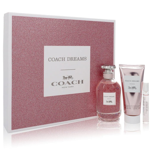 Coach Dreams by Coach Gift Set -- 3 oz Eau De Parfum Spray + 3.3 oz Body Lotion + 0.25 oz Mini EDP Spray for Women - PerfumeOutlet.com