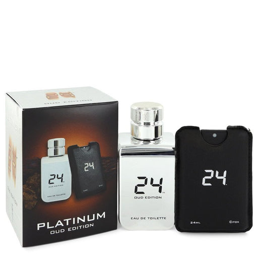 24 Platinum Oud Edition by ScentStory Eau De Toilette Concentree Spray  + 0.8 oz {Pocket Spray (Unisex) 3.4 oz  3.4 oz  Eau De Toilette Concentree Spray  + 0.8 oz Pocket Spray (Unisex) for Men - PerfumeOutlet.com
