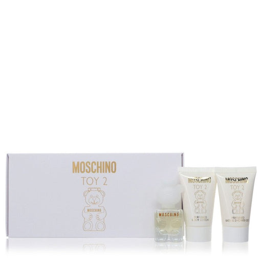 Moschino Toy 2 by Moschino Gift Set -- .17 oz Mini EDP Spray + .8 oz Body Lotion + .8 oz Shower Gel for Women - PerfumeOutlet.com