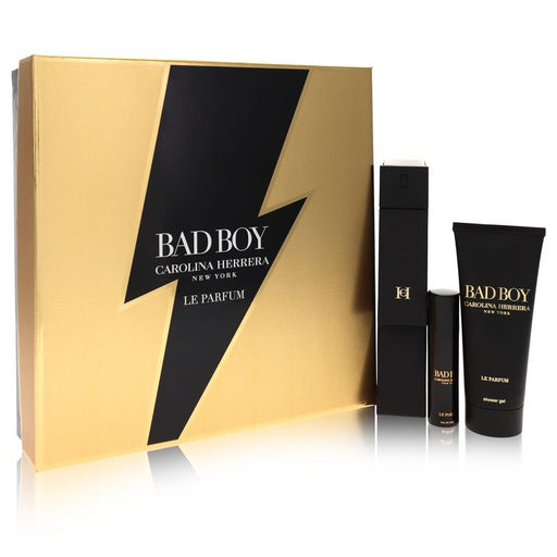 Bad Boy Le Parfum by Carolina Herrera Gift Set -- 3.4 oz Eau de Parfum Spray + .34 Mini EDP Spray + 3.4 oz Shower Gel for Men - PerfumeOutlet.com