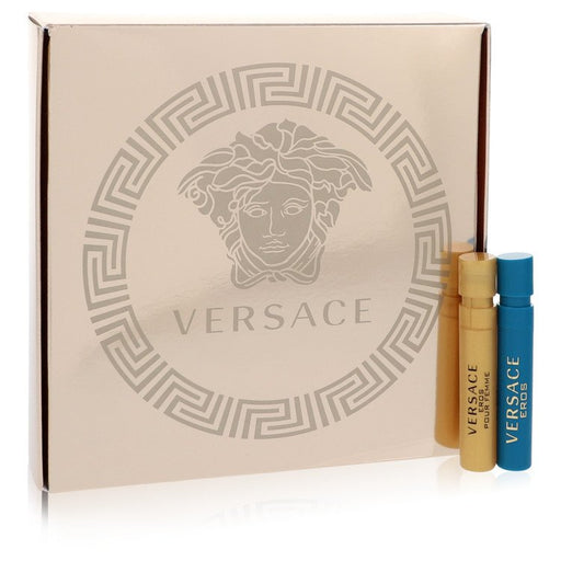 Versace Eros by Versace Gift Set -- .03 Mini EDP in Versace Eros Pour Femme + .03 Mini EDT in Versace Eros for Men - PerfumeOutlet.com